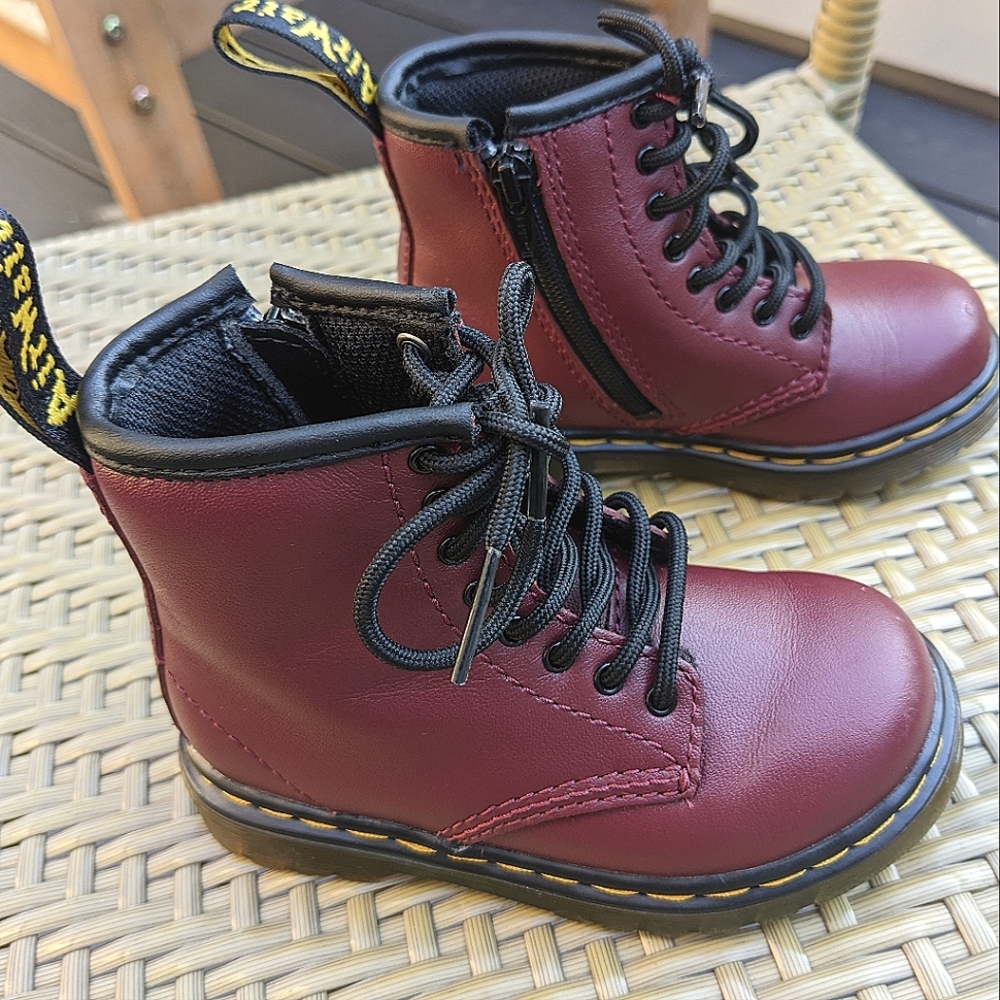 Dr. Martens 1460 Toddler Brooklee Boot Cherry Red Softy